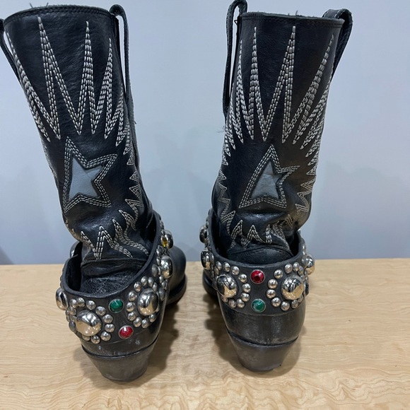 Golden Goose Cowboy Boots w Rhinestone belt - Picture 9 of 9